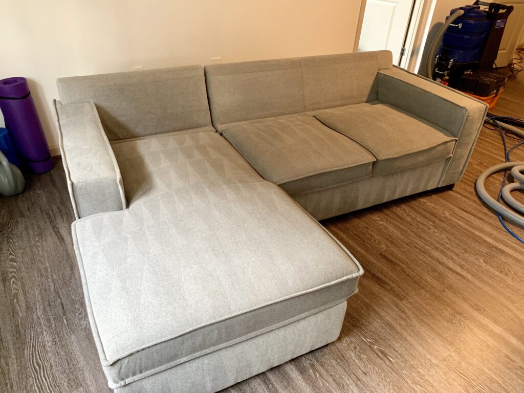 cleaned sofa after upholstery service