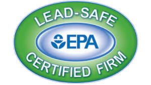 EPA Lead-Safe Certified Firm logo, indicating compliance with lead safety standards for professional services.