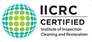 IICRC Certified logo, representing the Institute of Inspection, Cleaning, and Restoration certification for professional standards.