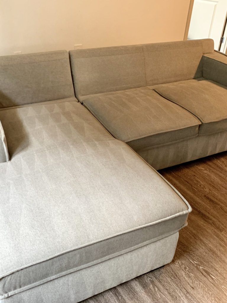 cleaned sofa after upholstery service